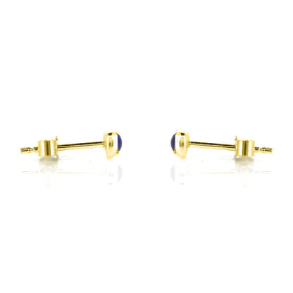Iria Lapis Lazuli 3mm Stud Earrings - Yellow Gold Vermeil Stud Earrings