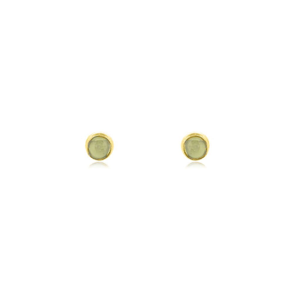 Iria Peridot 3mm Stud Earrings - Yellow Gold Vermeil Stud Earrings