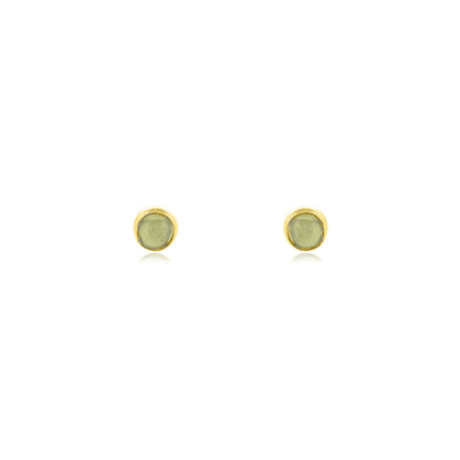 Iria Peridot 3mm Stud Earrings - Yellow Gold Vermeil Stud Earrings