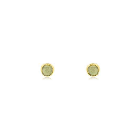 Iria Peridot 3mm Stud Earrings - Yellow Gold Vermeil Stud Earrings