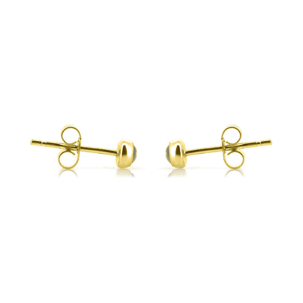 Iria Peridot 3mm Stud Earrings - Yellow Gold Vermeil Stud Earrings
