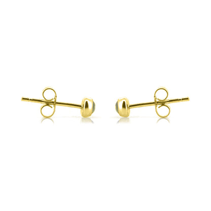 Iria Peridot 3mm Stud Earrings - Yellow Gold Vermeil Stud Earrings
