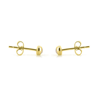 Iria Rose Quartz 3mm Stud Earrings - Yellow Gold Vermeil Stud Earrings
