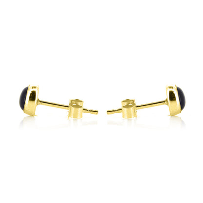 Iria Amethyst 5mm Stud Earrings - Yellow Gold Vermeil Stud Earrings
