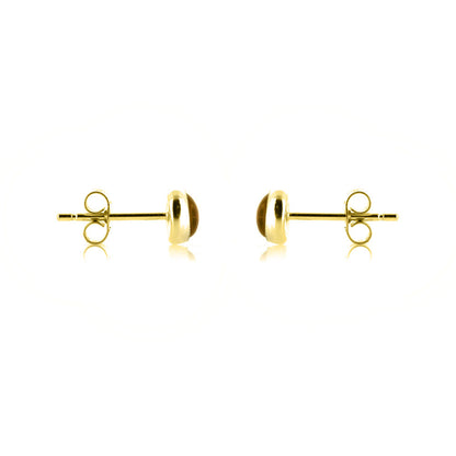 Iria Citrine 5mm Stud Earrings - Yellow Gold Vermeil Stud Earrings