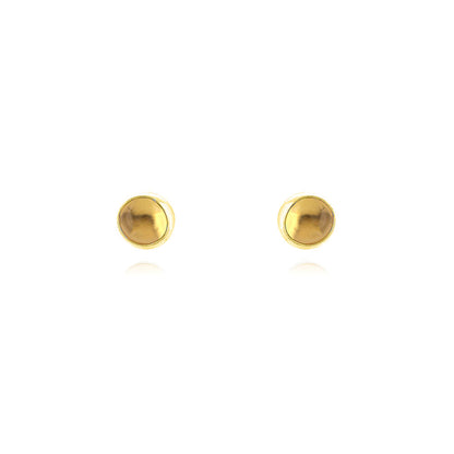 Iria Citrine 5mm Stud Earrings - Yellow Gold Vermeil Stud Earrings