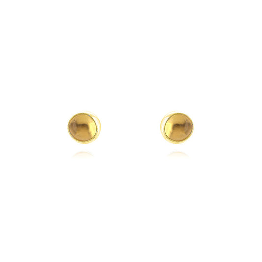 Iria Citrine 5mm Stud Earrings - Yellow Gold Vermeil Stud Earrings