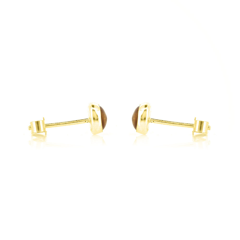 Iria Citrine 5mm Stud Earrings - Yellow Gold Vermeil Stud Earrings