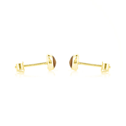 Iria Citrine 5mm Stud Earrings - Yellow Gold Vermeil Stud Earrings