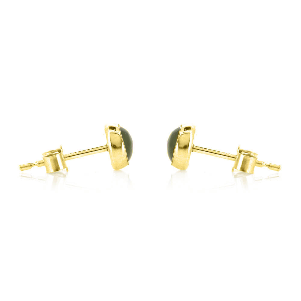 Iria Peridot 5mm Stud Earrings - Yellow Gold Vermeil Stud Earrings