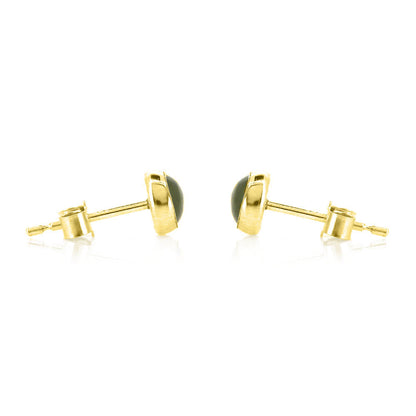 Iria Peridot 5mm Stud Earrings - Yellow Gold Vermeil Stud Earrings