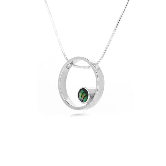 Eclipse Abalone Necklace - Sterling Silver Necklace