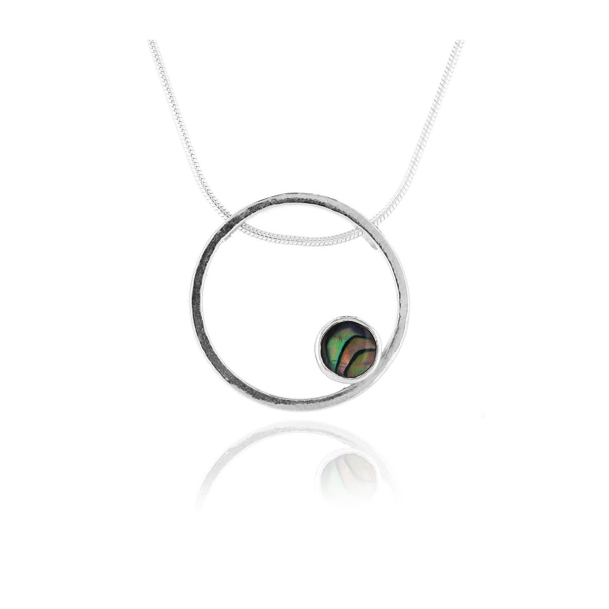 Eclipse Abalone Necklace - Sterling Silver Necklace