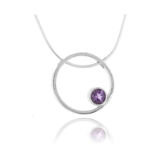 Eclipse Amethyst Necklace - Sterling Silver Necklace