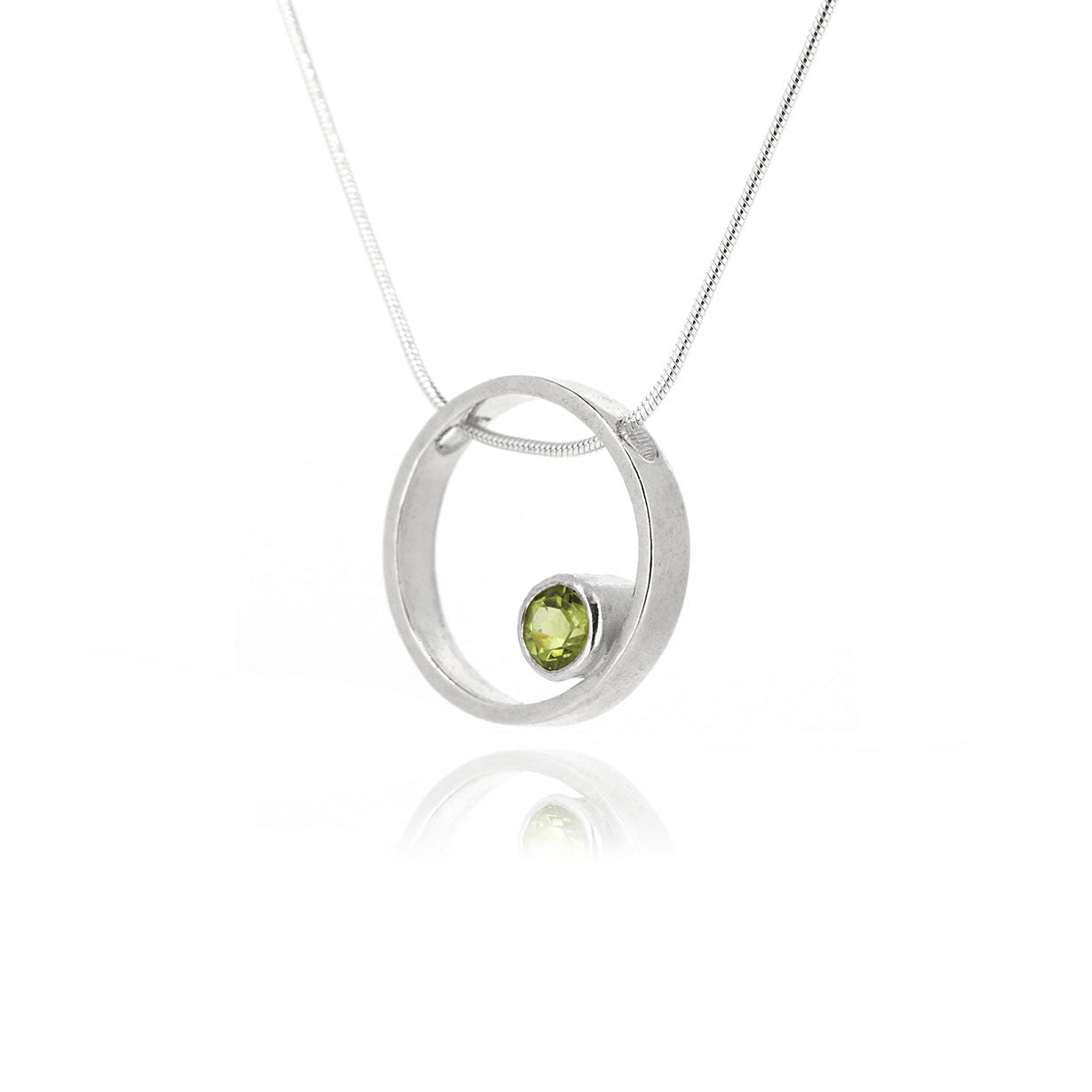 Eclipse Peridot Necklace - Sterling Silver Necklace