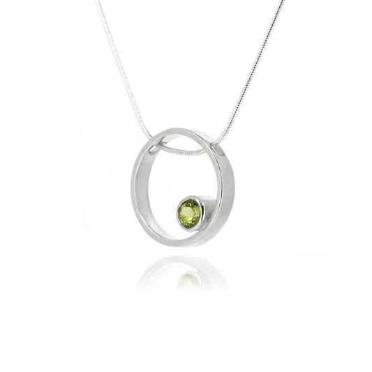 Eclipse Peridot Necklace - Sterling Silver Necklace