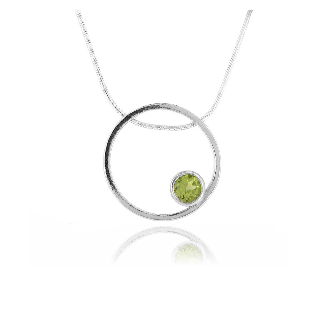 Eclipse Peridot Necklace - Sterling Silver Necklace