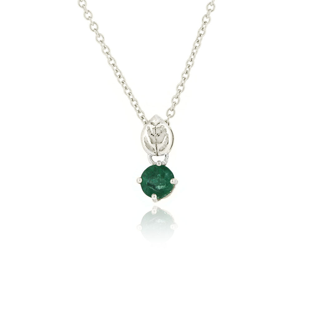 Glade Emerald Pendant - 9ct White Gold Necklace
