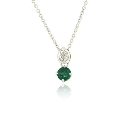 Glade Emerald Pendant - 9ct White Gold Necklace