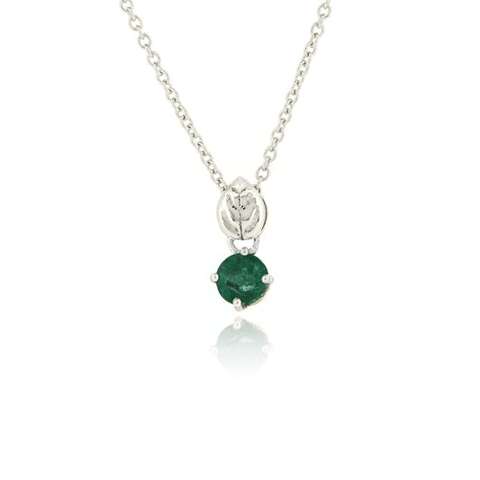 Glade Emerald Pendant - 9ct White Gold Necklace