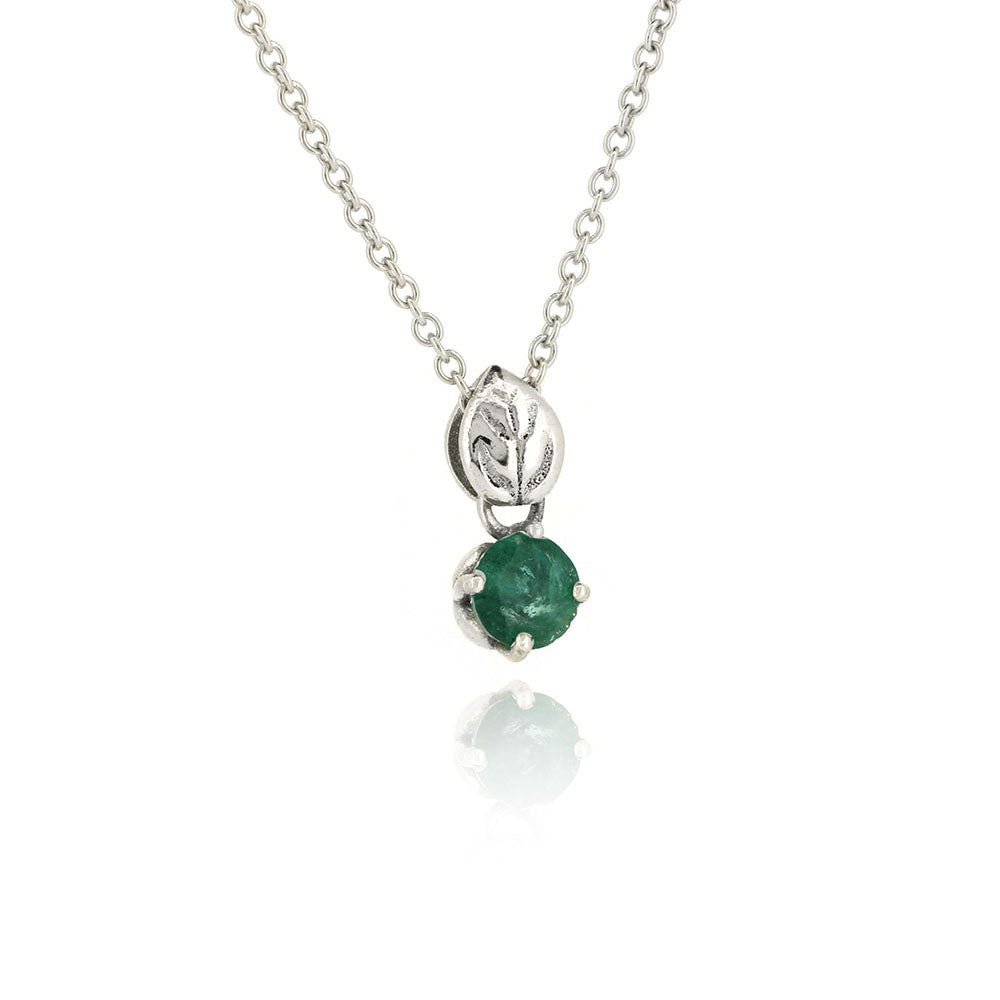 Glade Emerald Pendant - 9ct White Gold Necklace