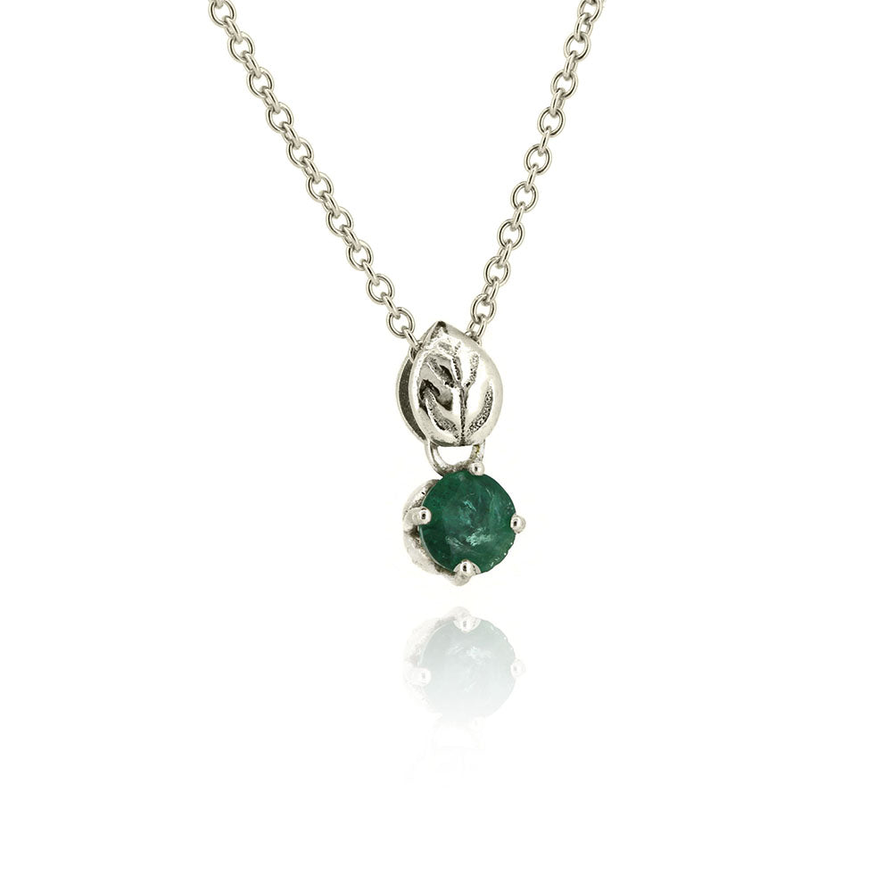 Glade Emerald Pendant - 9ct White Gold Necklace