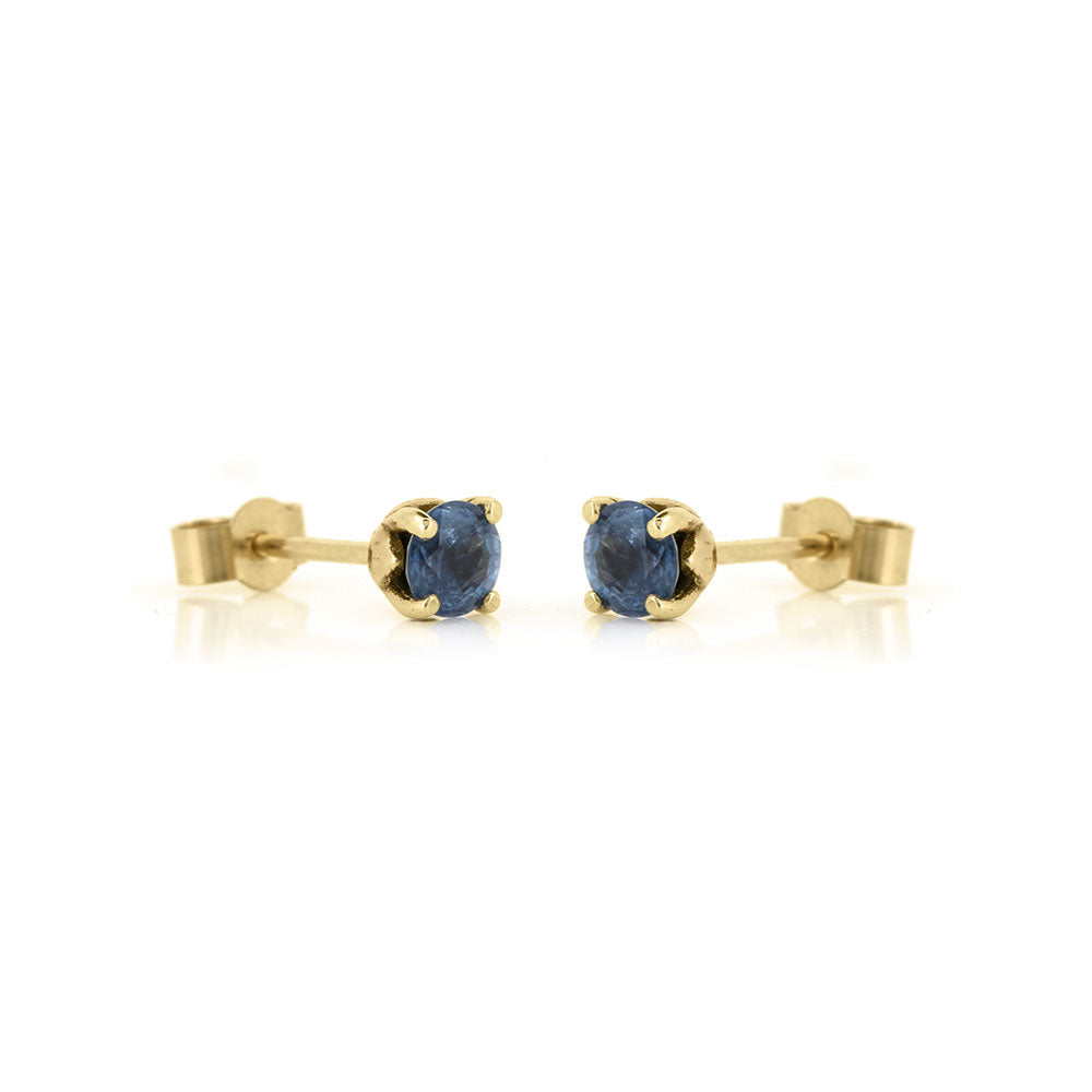 Glade Sapphire Stud Earrings - 9ct Yellow Gold Stud Earrings