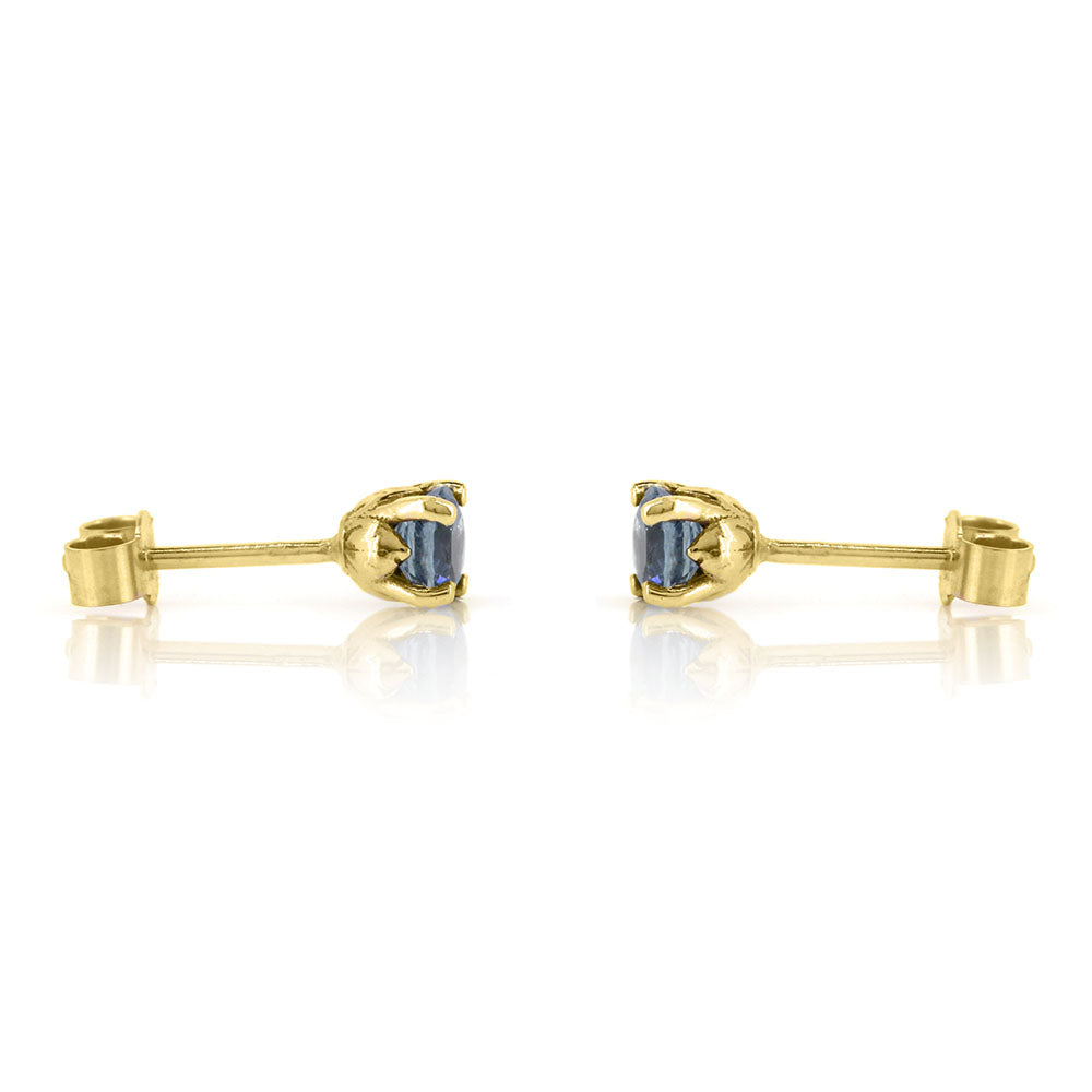 Glade Sapphire Stud Earrings - 9ct Yellow Gold Stud Earrings
