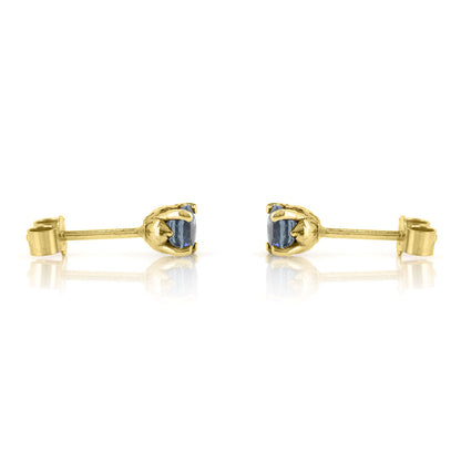 Glade Sapphire Stud Earrings - 9ct Yellow Gold Stud Earrings