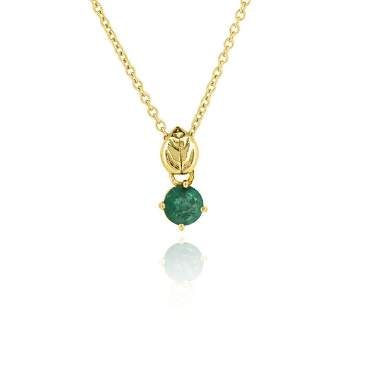 Glade Emerald Pendant - 9ct Yellow Gold Necklace