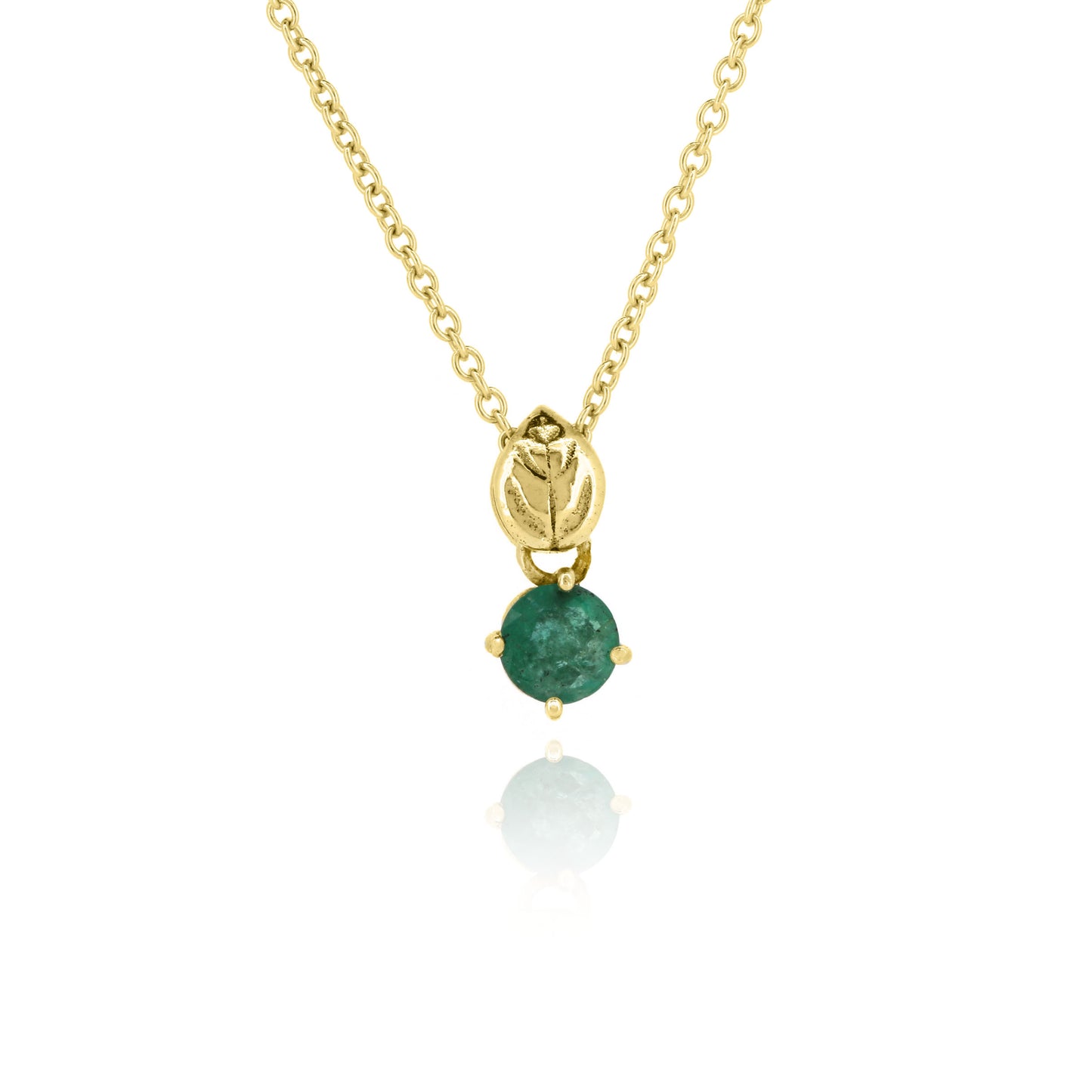 Glade Emerald Pendant - 9ct Yellow Gold Necklace