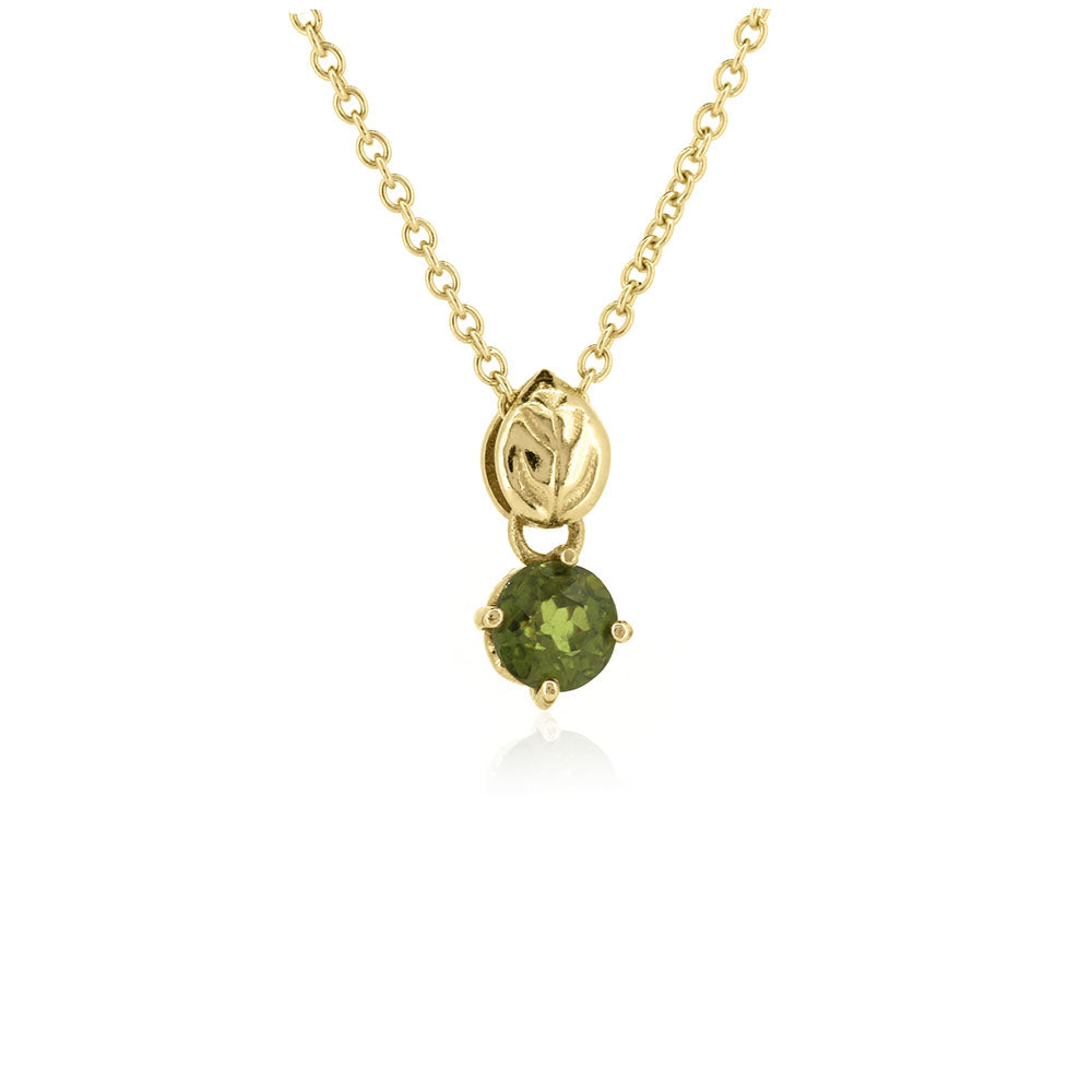 Glade Green Sapphire Pendant - 9ct Yellow Gold Necklace