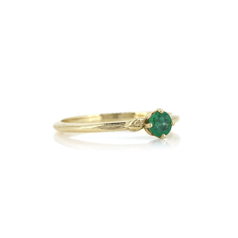 Glade Emerald Solitaire Ring - 9ct Yellow Gold Rings