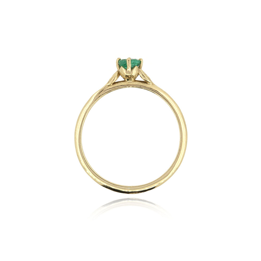 Glade Emerald Solitaire Ring - 9ct Yellow Gold Rings
