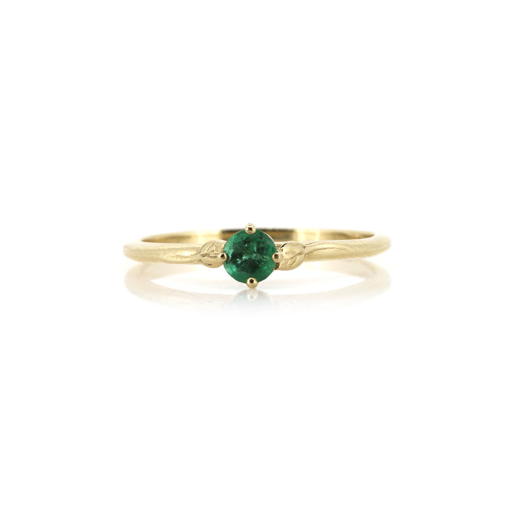 Glade Emerald Solitaire Ring - 9ct Yellow Gold Rings