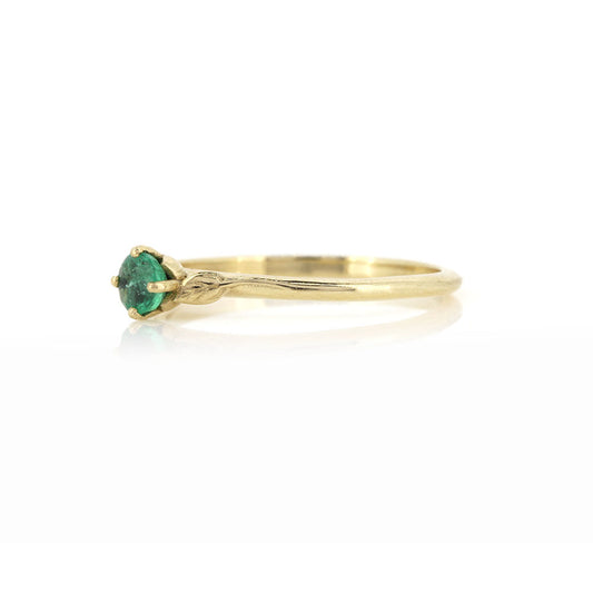 Glade Emerald Solitaire Ring - 9ct Yellow Gold