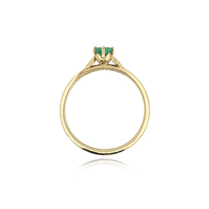 Glade Emerald Solitaire Ring - 9ct Yellow Gold