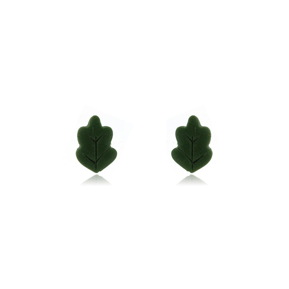 Oak Leaf Polymer Clay Stud Earrings - Surgical Steel Stud Earrings