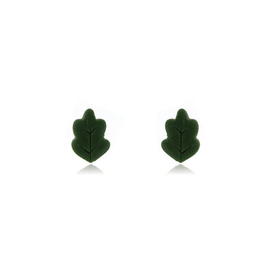 Oak Leaf Polymer Clay Stud Earrings - Surgical Steel Stud Earrings
