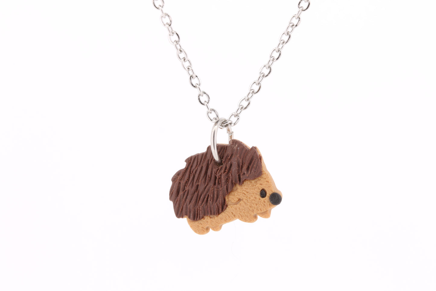 Hedgehog Polymer Clay Necklace - Surgical Steel Necklace