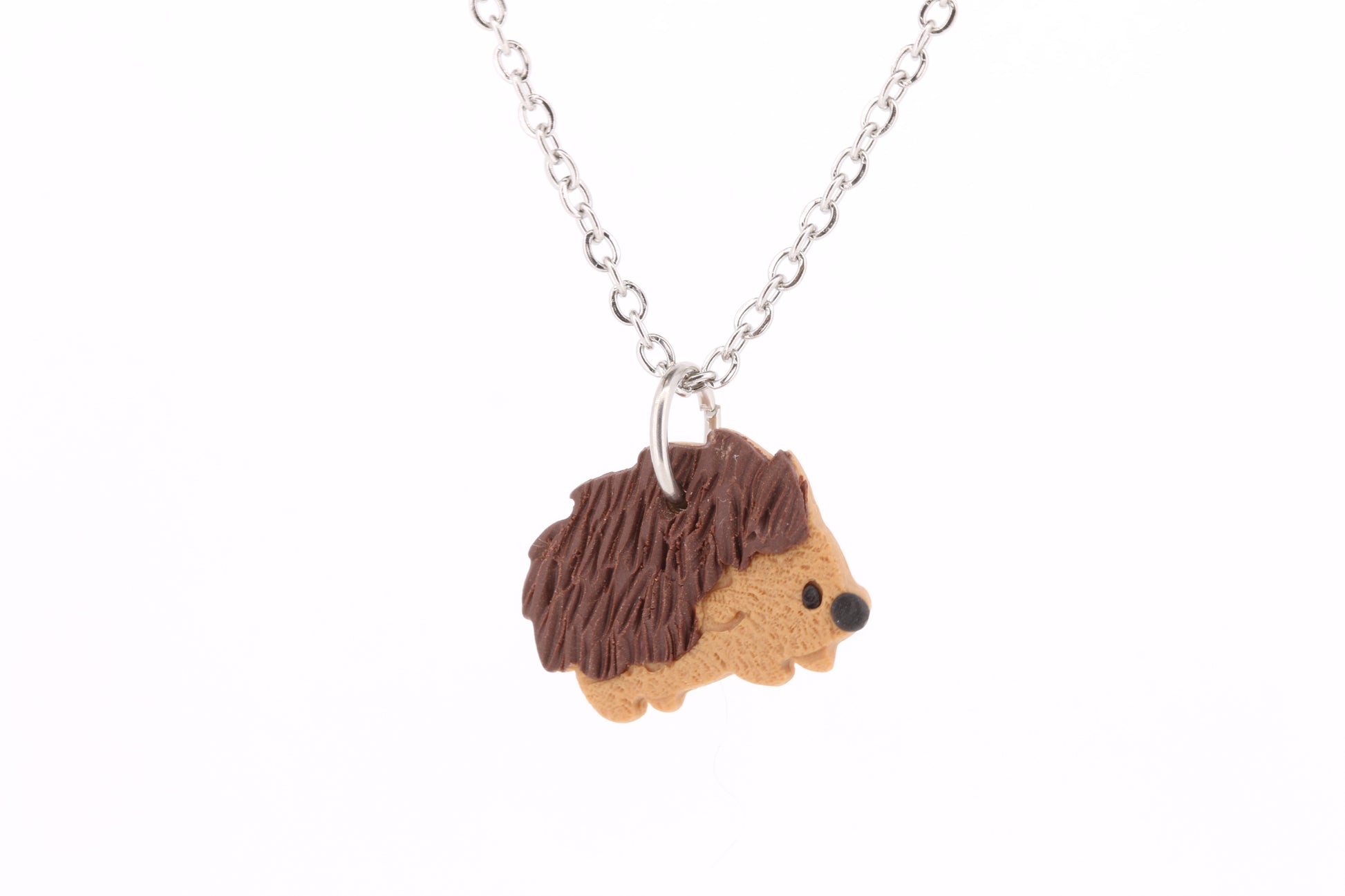 Hedgehog Polymer Clay Necklace - Surgical Steel Necklace