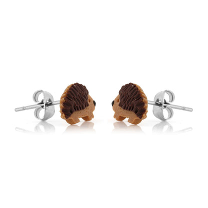 Hedgehog Polymer Clay Stud Earrings - Surgical Steel Stud Earrings