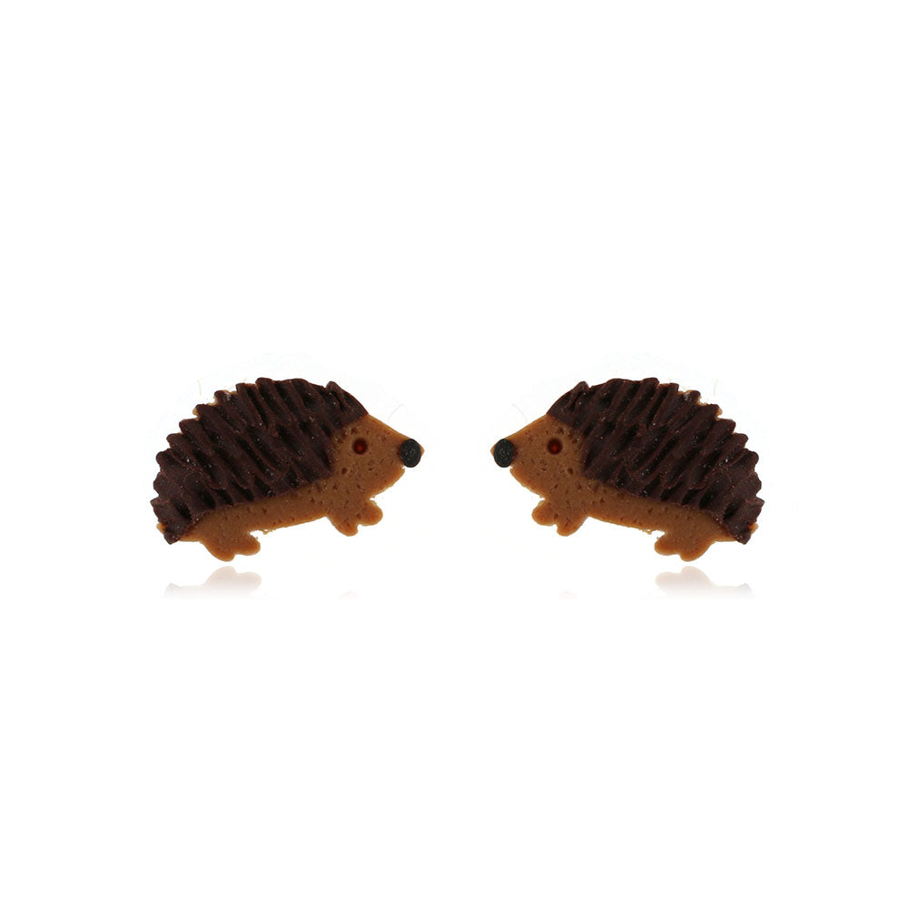 Hedgehog Polymer Clay Stud Earrings - Surgical Steel Stud Earrings