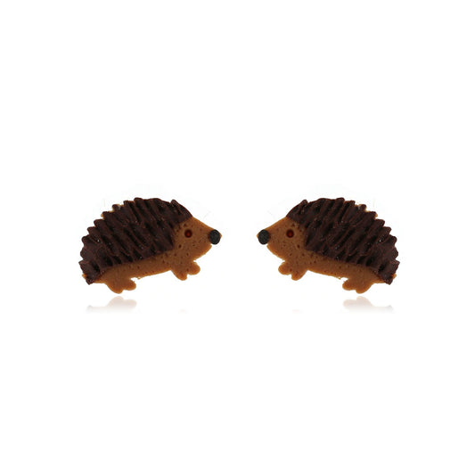 Hedgehog Polymer Clay Stud Earrings - Surgical Steel Stud Earrings