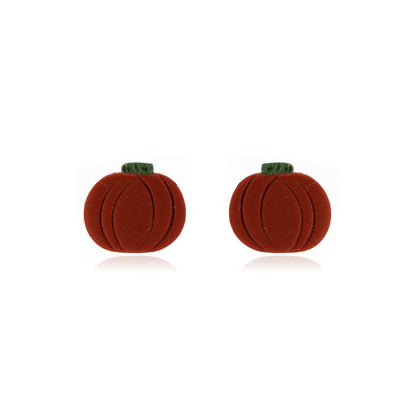 Pumpkin Polymer Clay Stud Earrings - Surgical Steel Stud Earrings