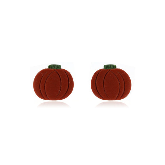 Pumpkin Polymer Clay Stud Earrings - Surgical Steel Stud Earrings