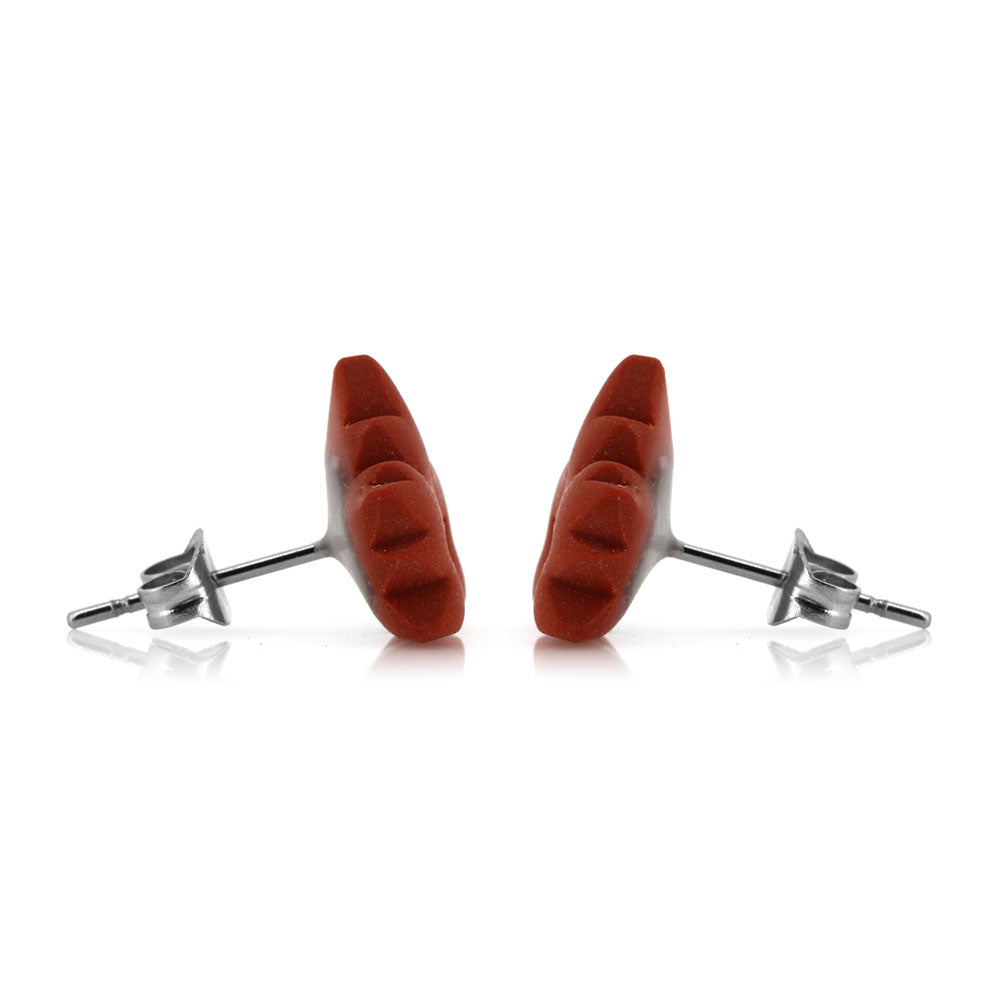 Maple Leaf Orange Polymer Clay Stud Earrings - Surgical Steel Stud Earrings
