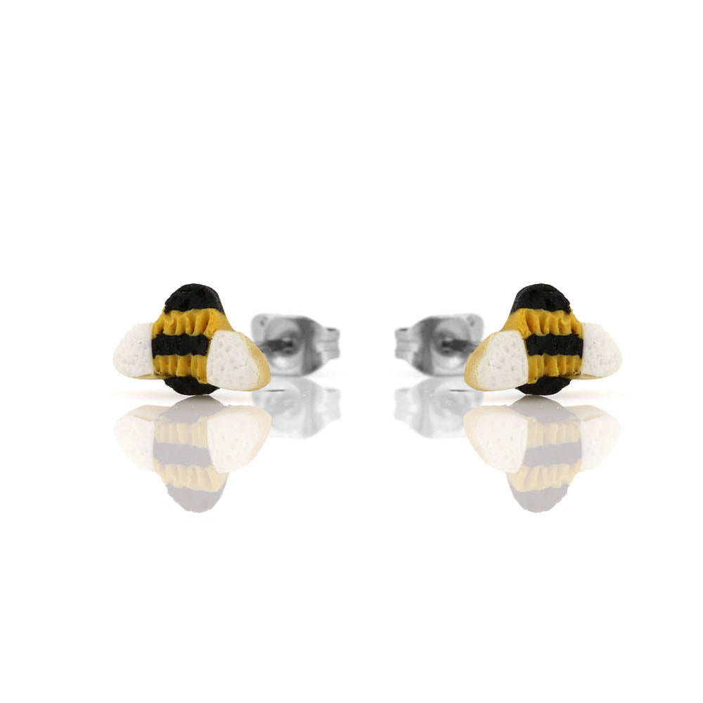 Teeny Bee Polymer Clay Stud Earrings - Surgical Steel Stud Earrings
