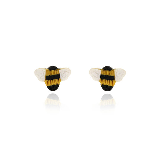 Teeny Bee Polymer Clay Stud Earrings - Surgical Steel Stud Earrings