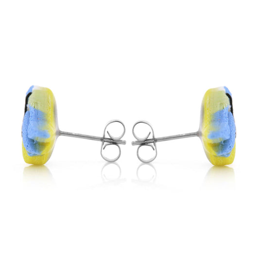 Blue Tit Polymer Clay Stud Earrings - Surgical Steel Stud Earrings